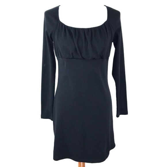 Leith Black Ribbed Long Sleeve Sheath Dress Large - Picture 1 of 6
